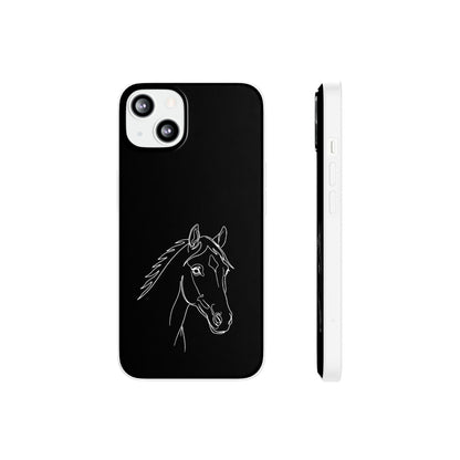 Horse Portrait Sketch - Flexi Phone Case