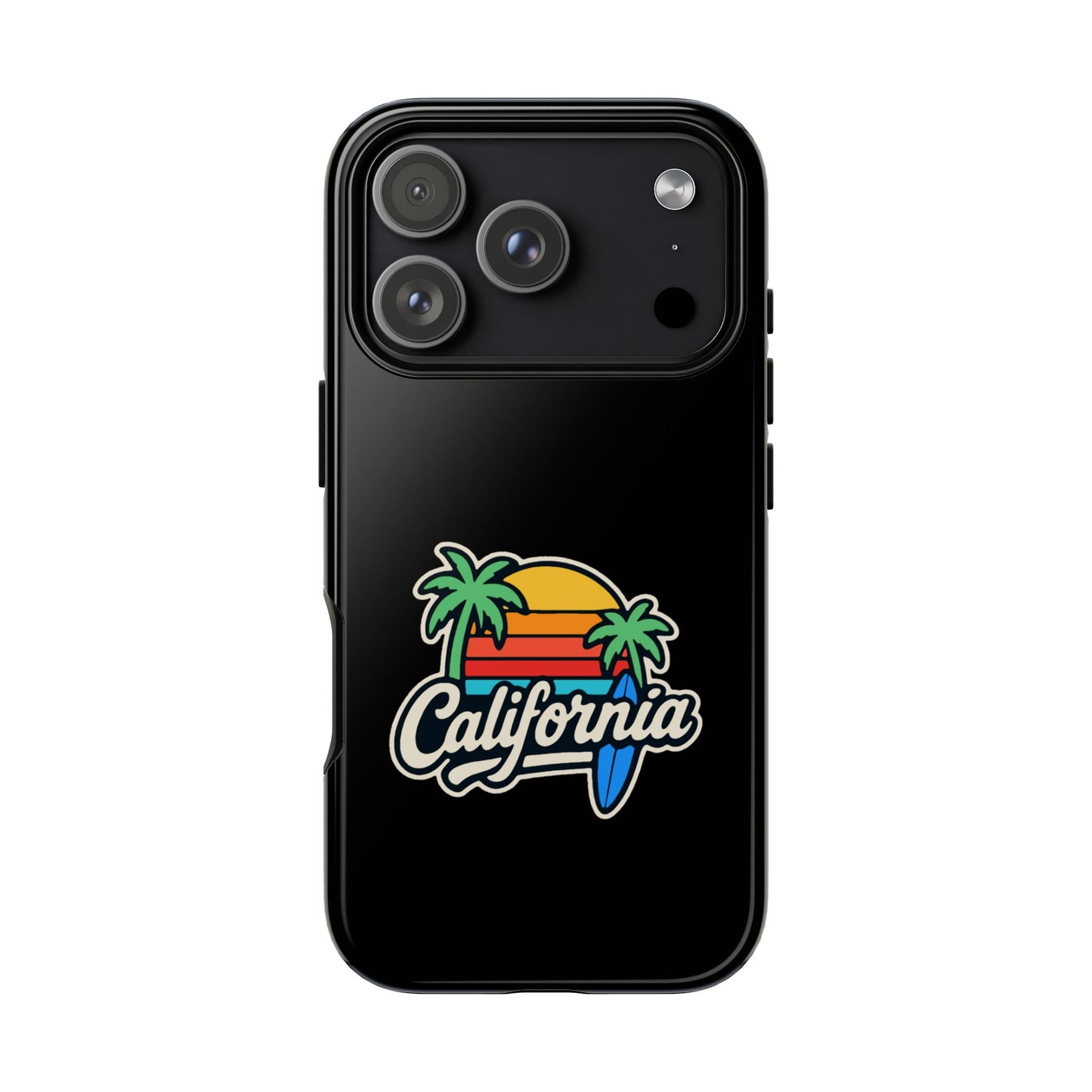 California Sunset Phone Case, Tropical Cell Phone Cover, Beach Lover Gift, Summer Vibes Accessory, Surfing Decor, Personalized Case