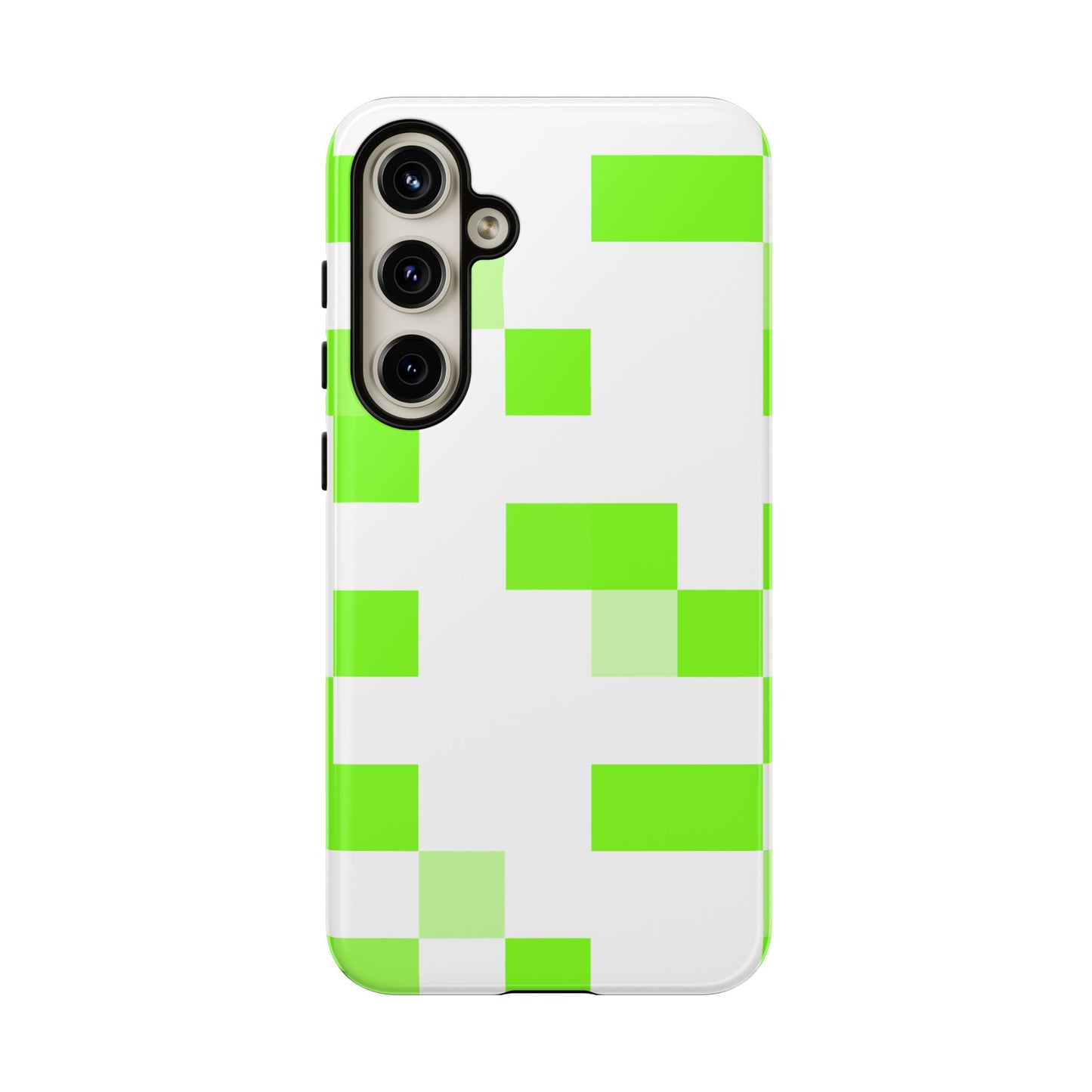 Lime Green Pixel Grid - Phone Case
