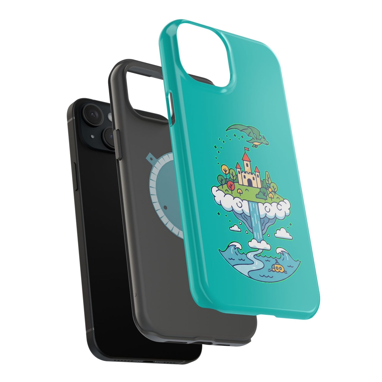 Floating Castle Dragon - Magical Fantasy Island - Magnetic Phone Case