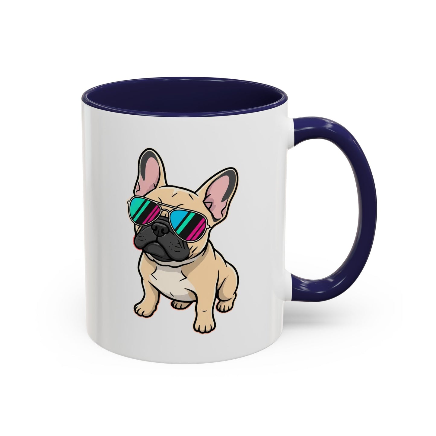 French Bulldog with Sunglasses - Color Accent Mug