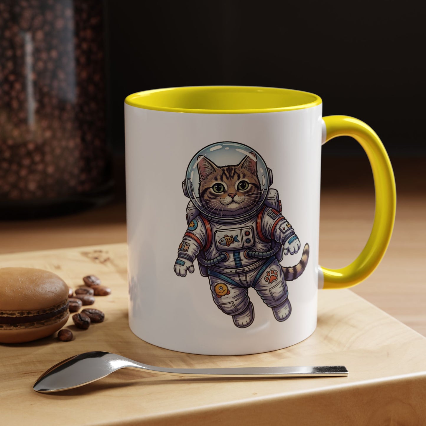 Astronaut Cat - Color Accent Mug