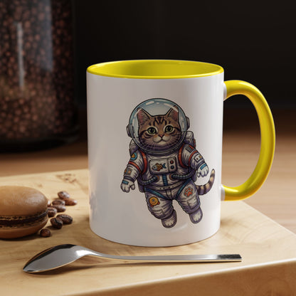Astronaut Cat - Color Accent Mug