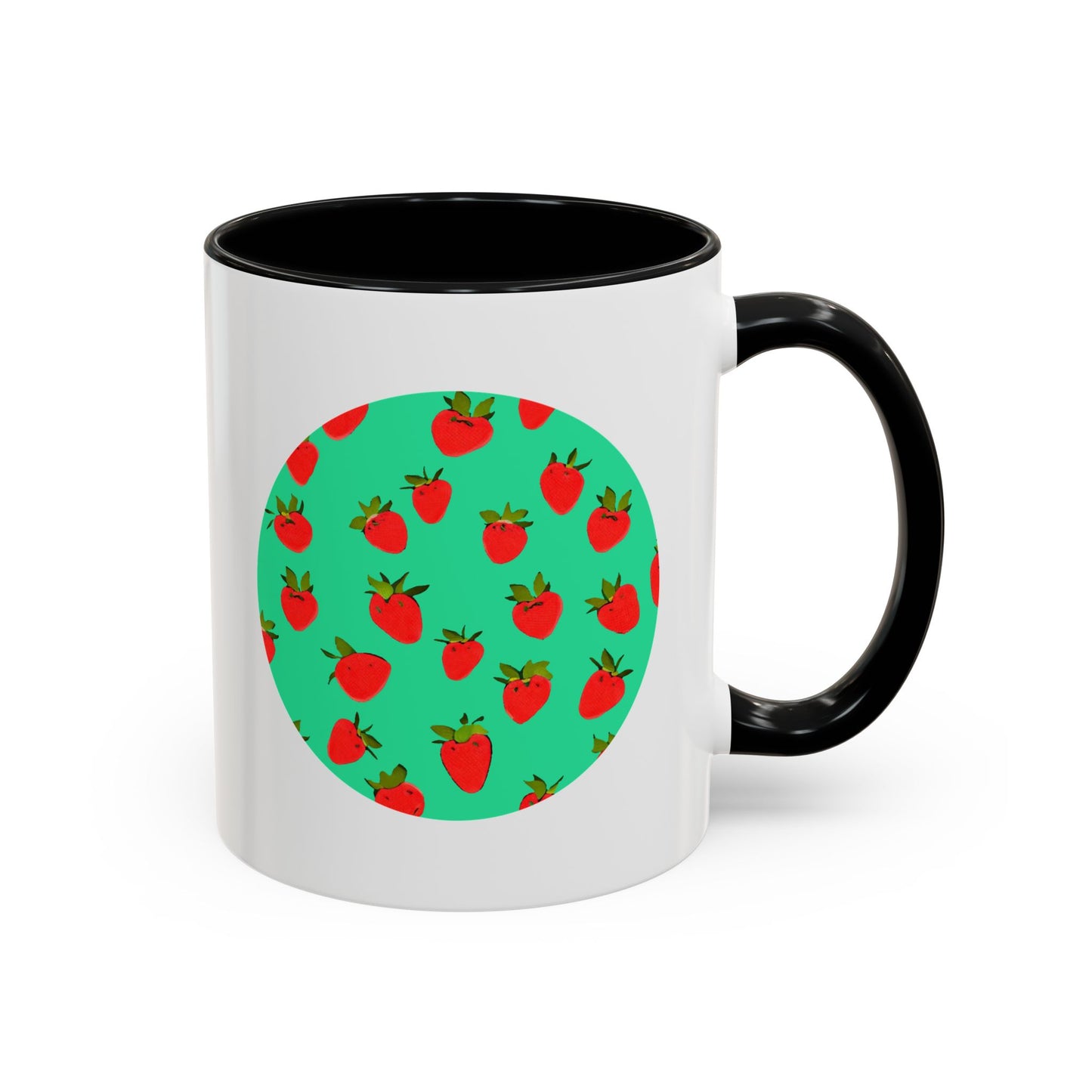 Strawberry Pattern - Color Accent Mug