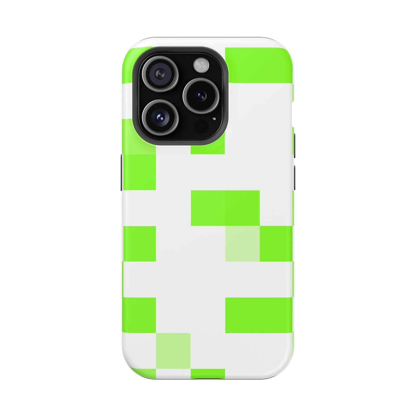 Lime Green Pixel Grid - Magnetic Phone Case