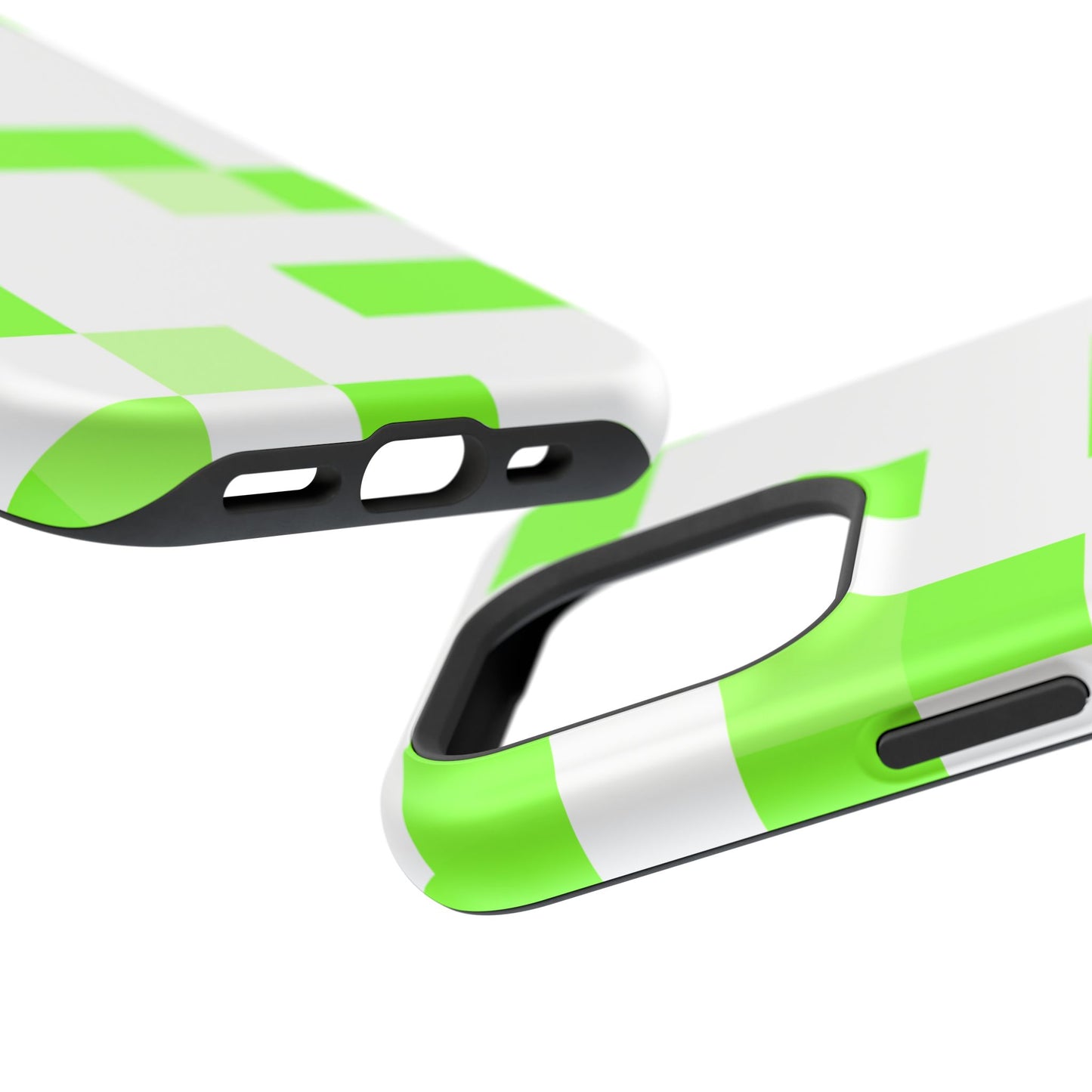 Lime Green Pixel Grid - Magnetic Phone Case