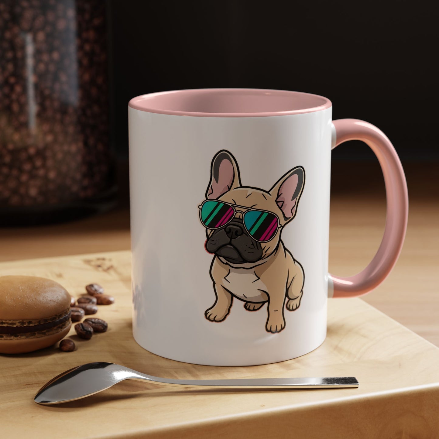 French Bulldog with Sunglasses - Color Accent Mug