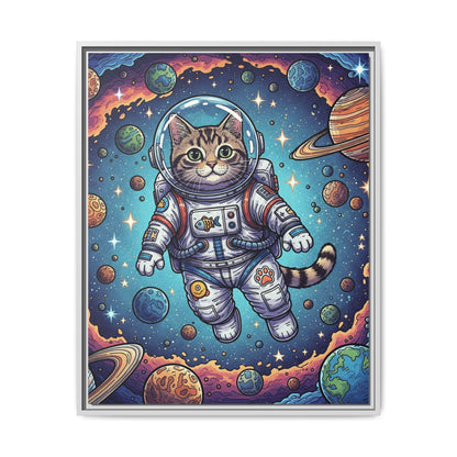 Astronaut Cat - Framed Canvas