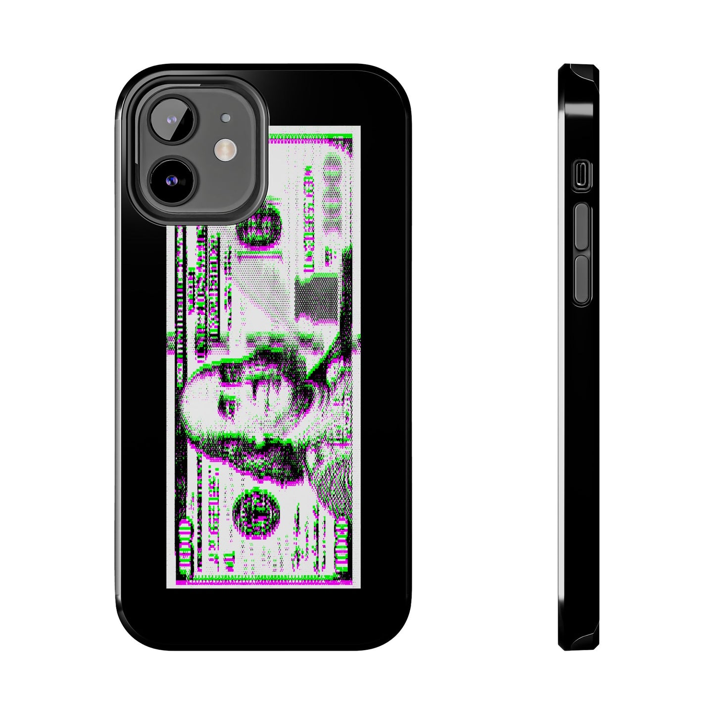 100 Dollars Bill - Green/Magenta Glitch - Phone Case
