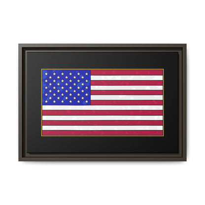 New Glory American Flag (Gold Edge Edition) - Framed Canvas