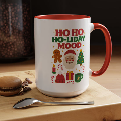Festive Holiday Coffee Mug, Christmas Gift Mug, Fun Seasonal Drinkware, Ho Ho Ho-liday Mood, Cozy Hot Beverage Cup, Unique Gift Idea