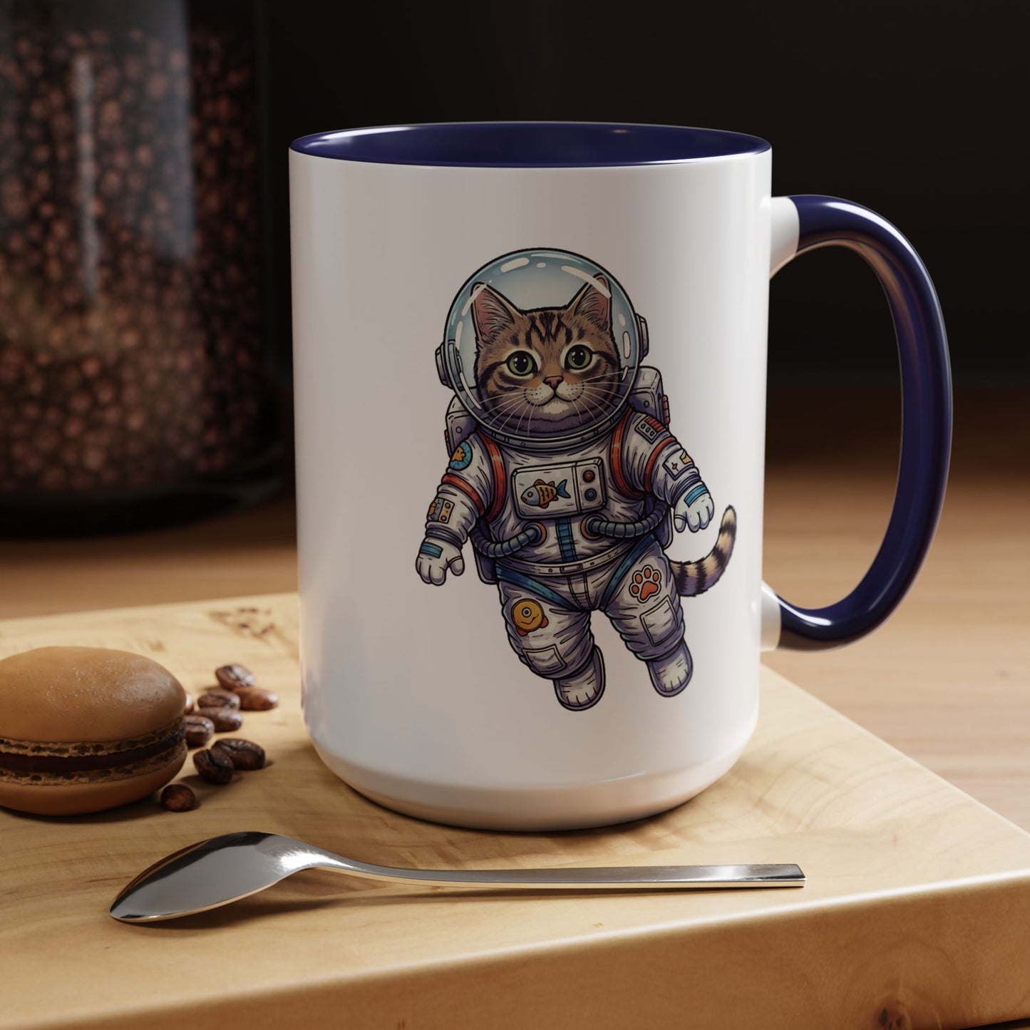 Astronaut Cat - Color Accent Mug