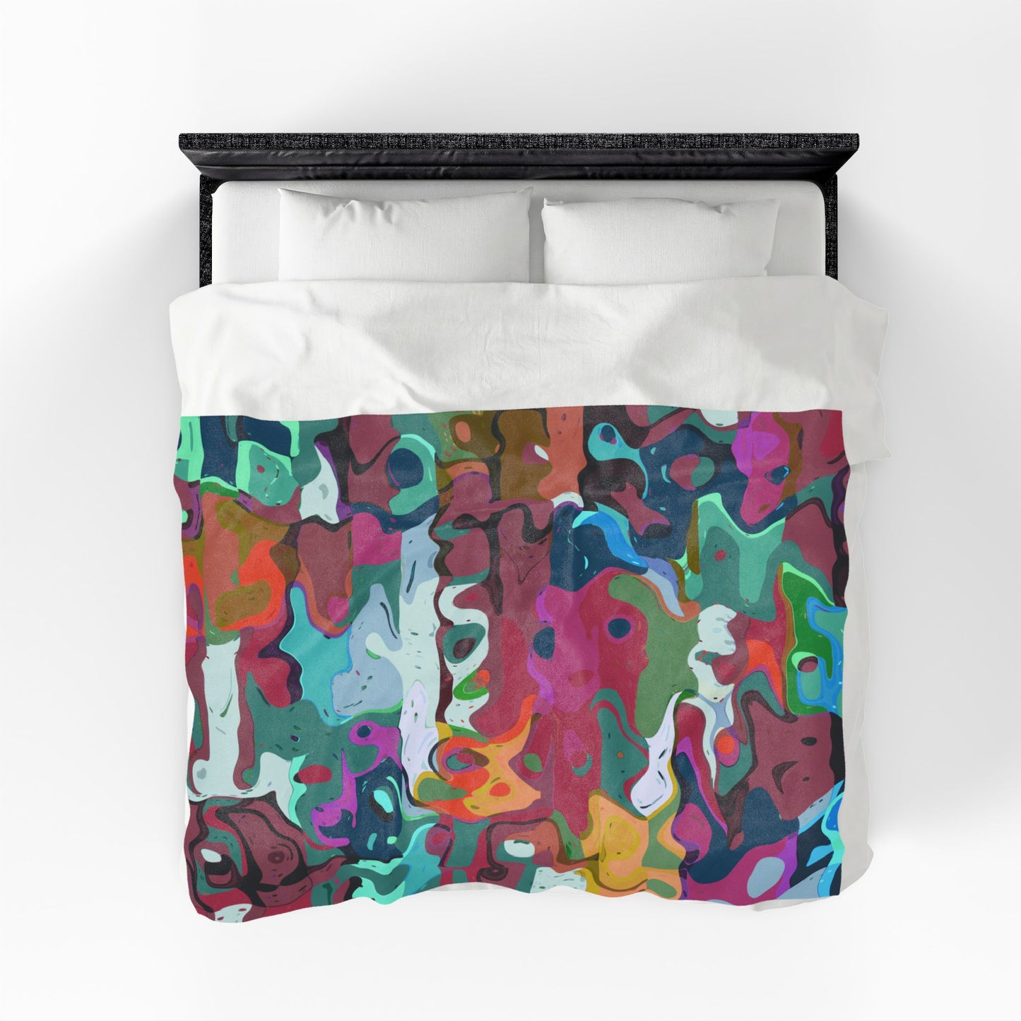 Colorful Abstract Marble - Plush Blanket