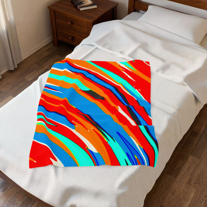 Abstract Rainbow Swirl Arc - Plush Blanket