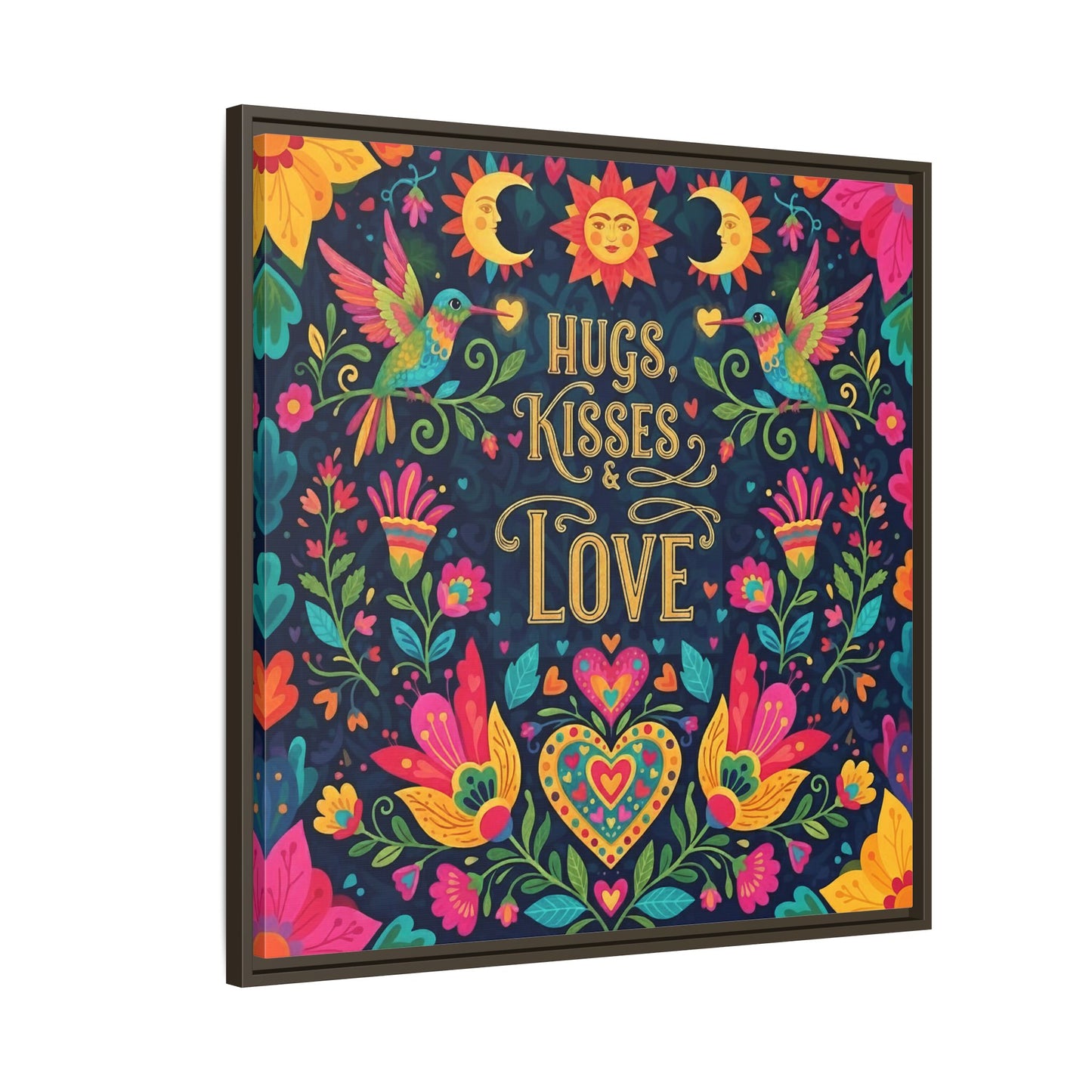 Hugs, Kisses & Love - Framed Canvas
