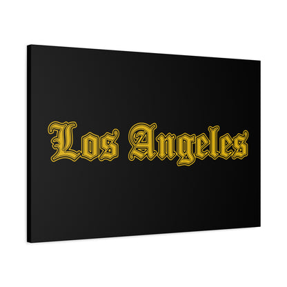 Los Angeles Stretched Canvas Art Print, Urban Home Decor, Gift for LA Lovers, Modern Art Piece - Golden Edition