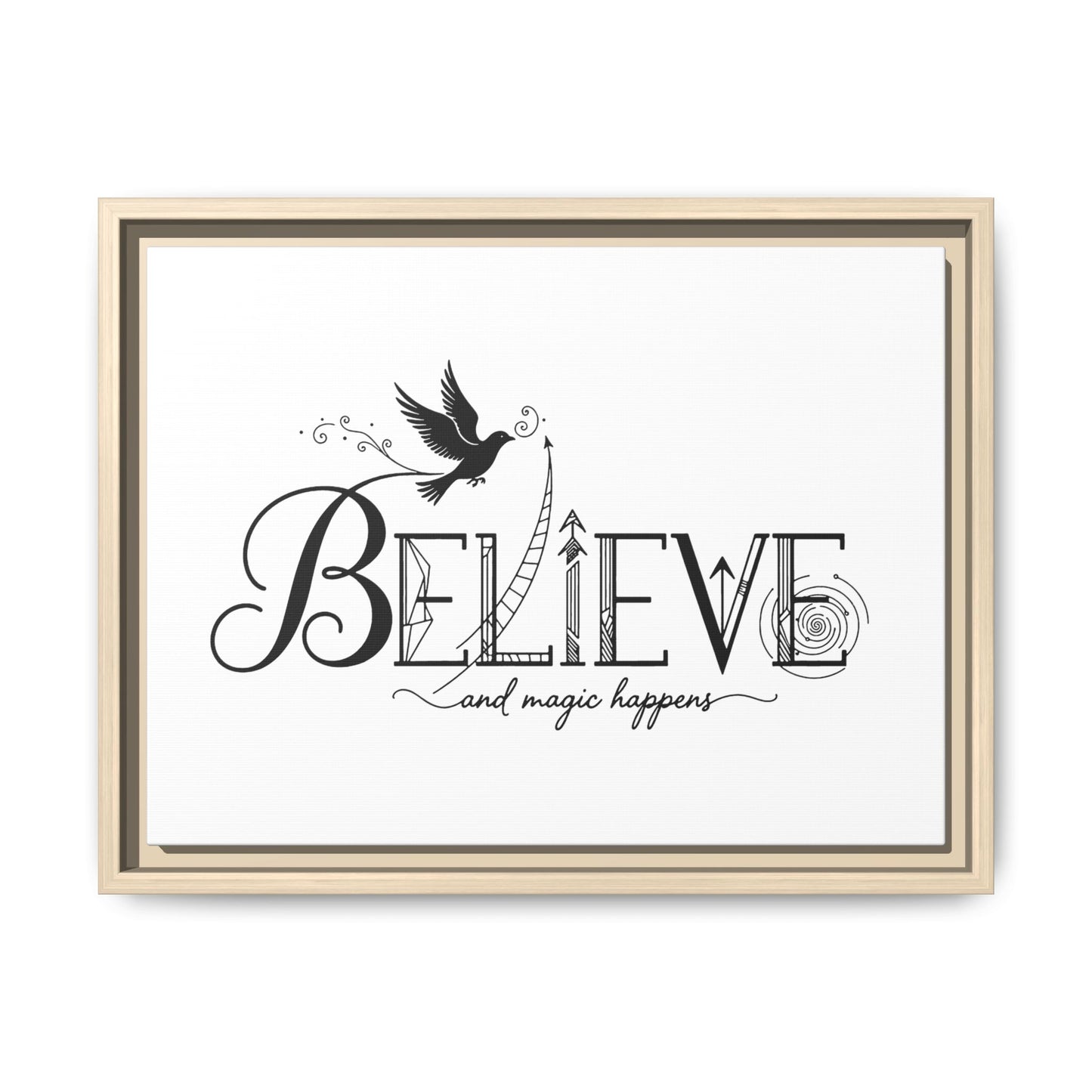 Believe and Magic Happens - Framed Canvas