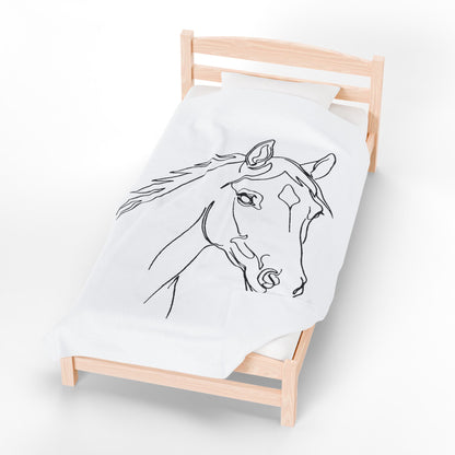 Horse Portrait Sketch - Blanket
