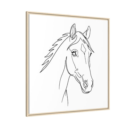 Horse Portrait Sketch - Framed Canvas