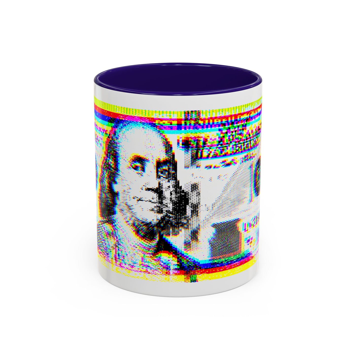 100 Dollars Bill - Neon Color Explosion - Color Accent Mug