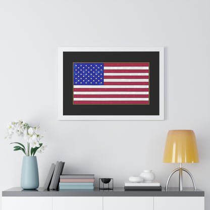 New Glory American Flag (Gold Edge Edition) - Framed Poster
