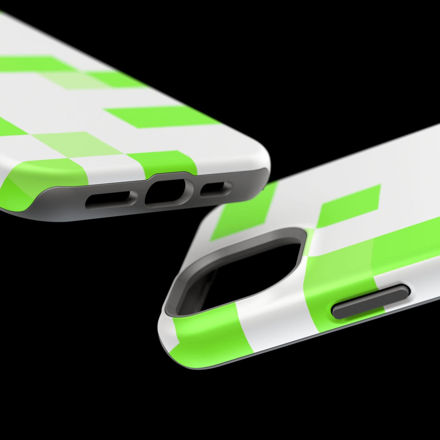 Lime Green Pixel Grid - Magnetic Phone Case