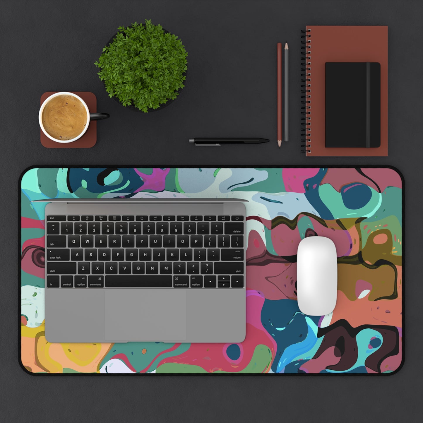 Colorful Abstract Marble - Desk Mat