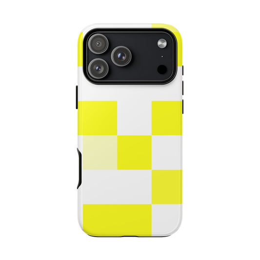 Yellow Pixel Grid - Phone Case