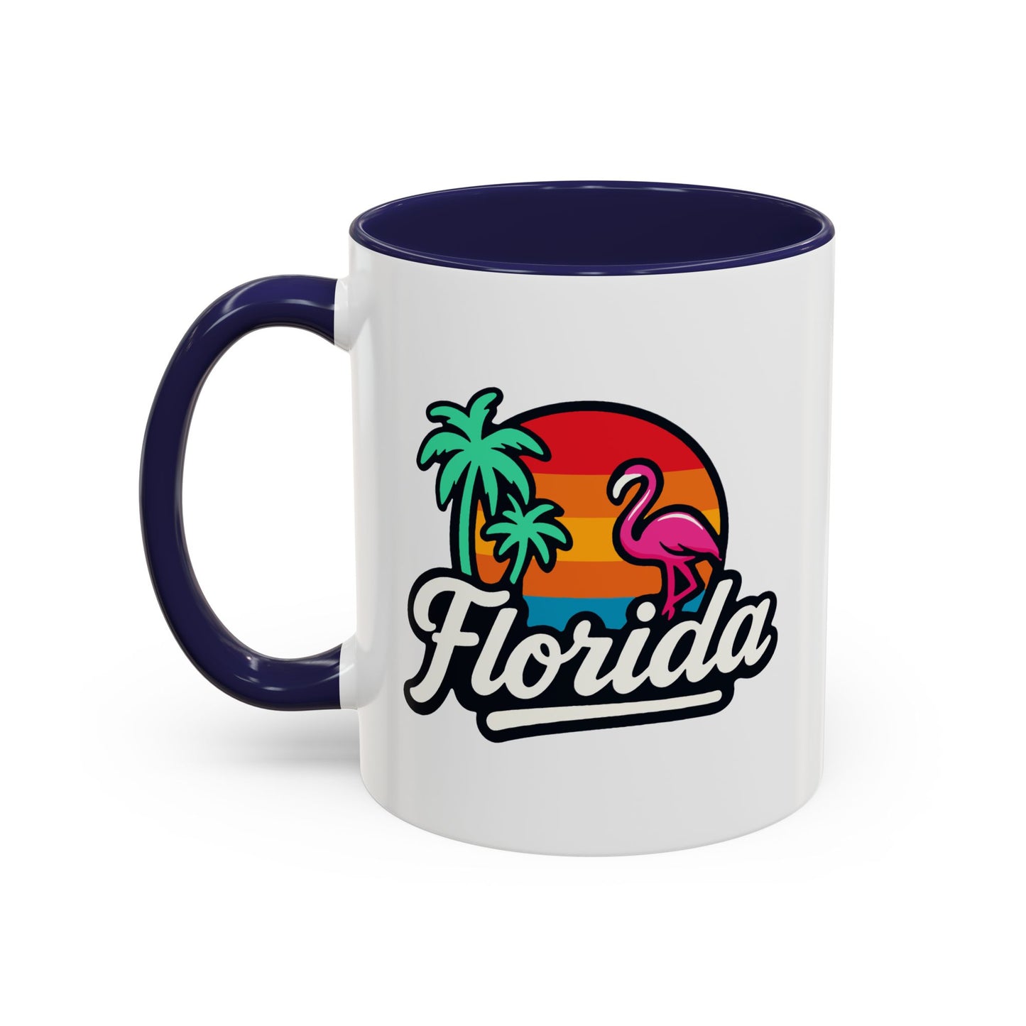 Florida Sunset Palm - Color Accent Mug