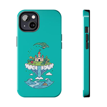 Floating Castle Dragon - Magical Fantasy Island - Phone Case