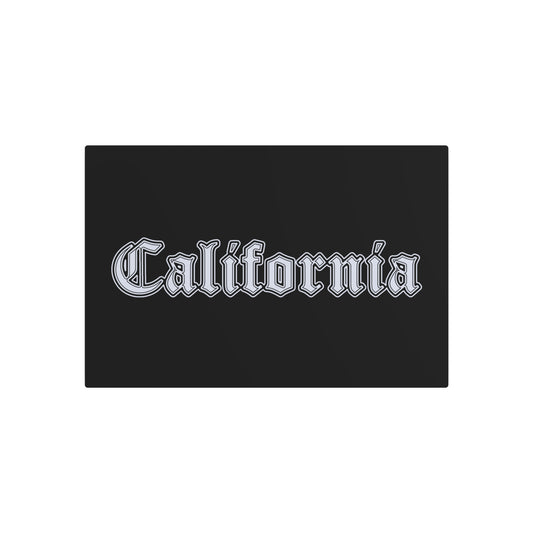 Vintage California Metal Wall Art Sign - Rustic Decor for Home & Office - Silver Edition