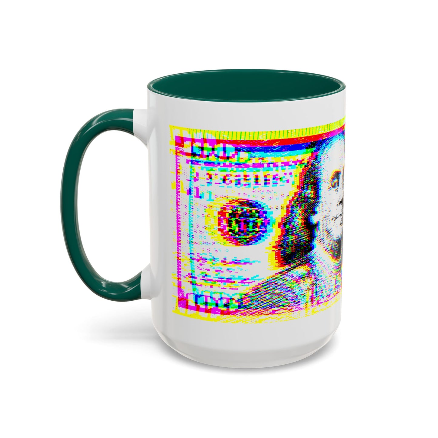 100 Dollars Bill - Neon Color Explosion - Color Accent Mug