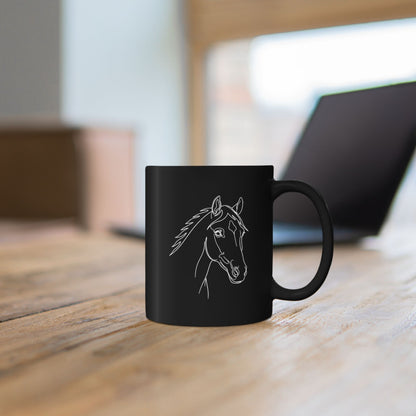 Horse Portrait Sketch - Black Mug