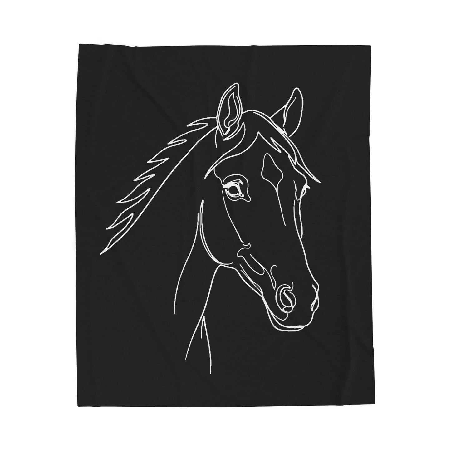 Horse Portrait Sketch - Plush Blanket