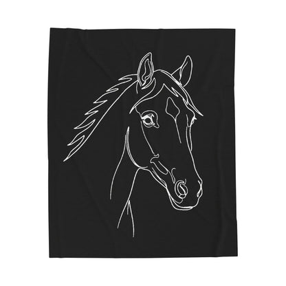 Horse Portrait Sketch - Plush Blanket