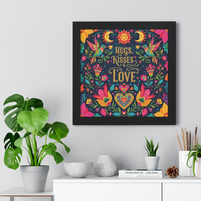 Hugs, Kisses & Love - Framed Poster