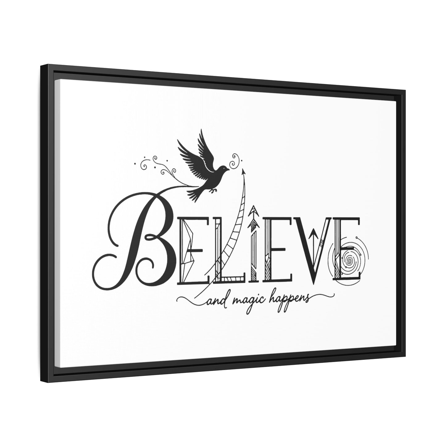 Believe and Magic Happens - Framed Canvas