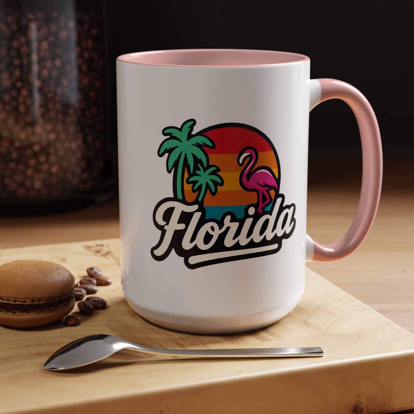 Florida Sunset Palm - Color Accent Mug