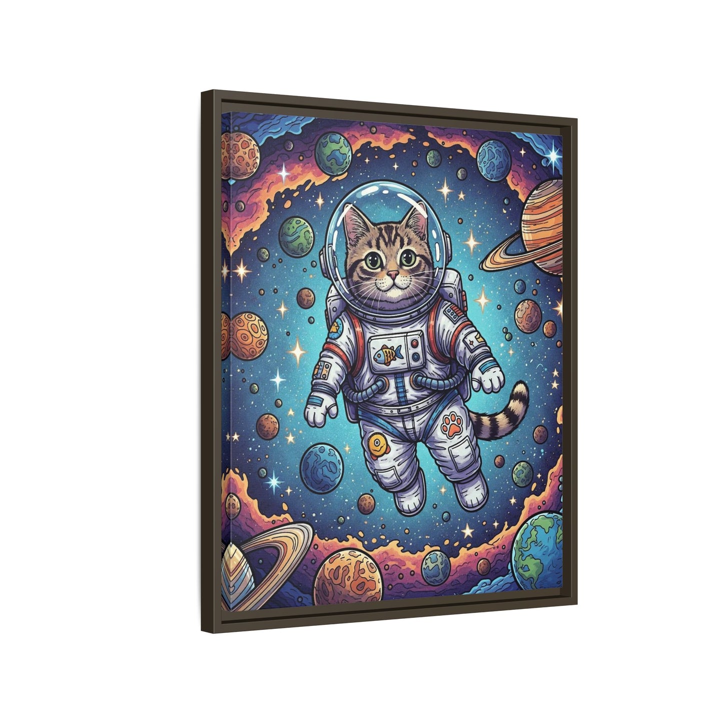 Astronaut Cat - Framed Canvas