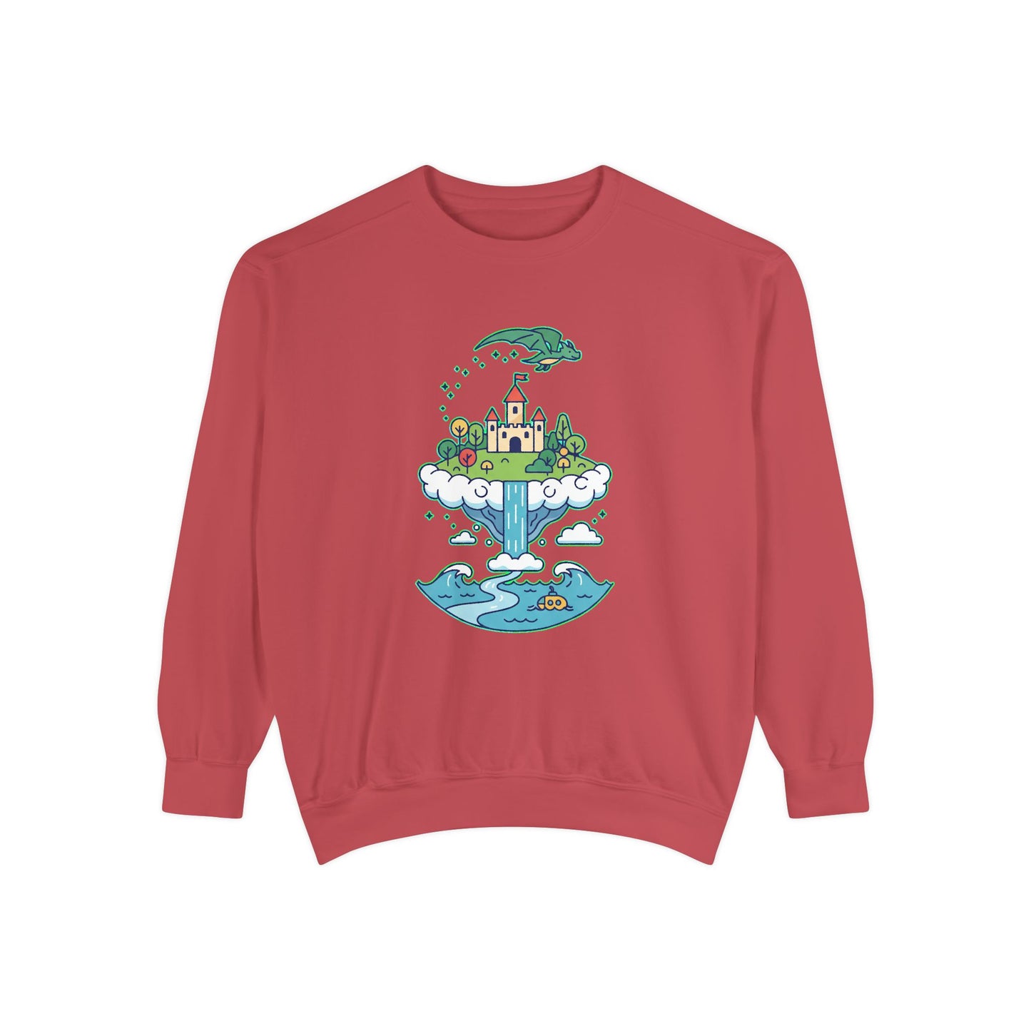 Floating Castle Dragon - Magical Fantasy Island - Sweatshirt