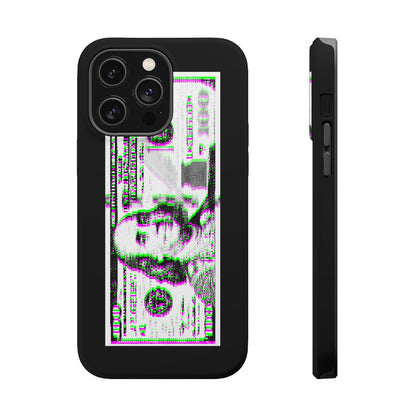 100 Dollars Bill - Green/Magenta Glitch - Magnetic Phone Case
