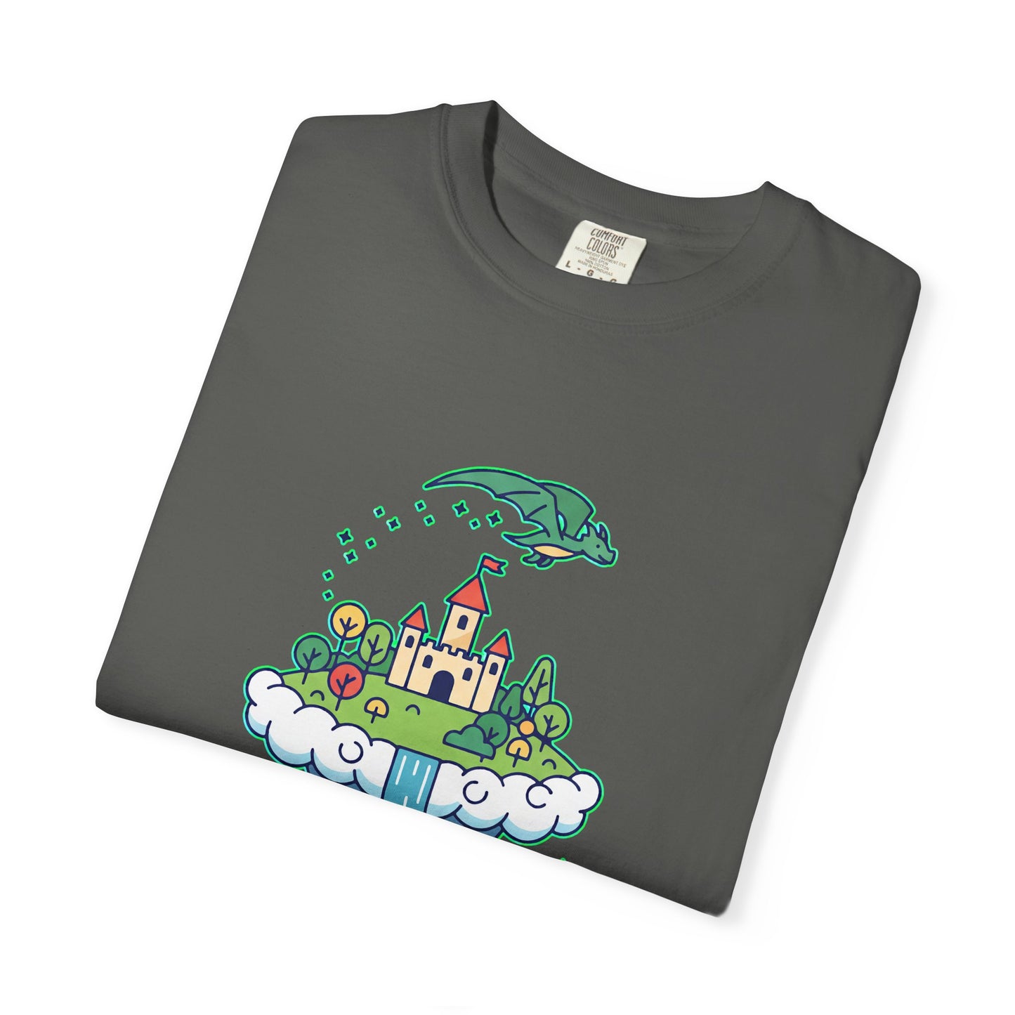 Floating Castle Dragon - Magical Fantasy Island - T-Shirt