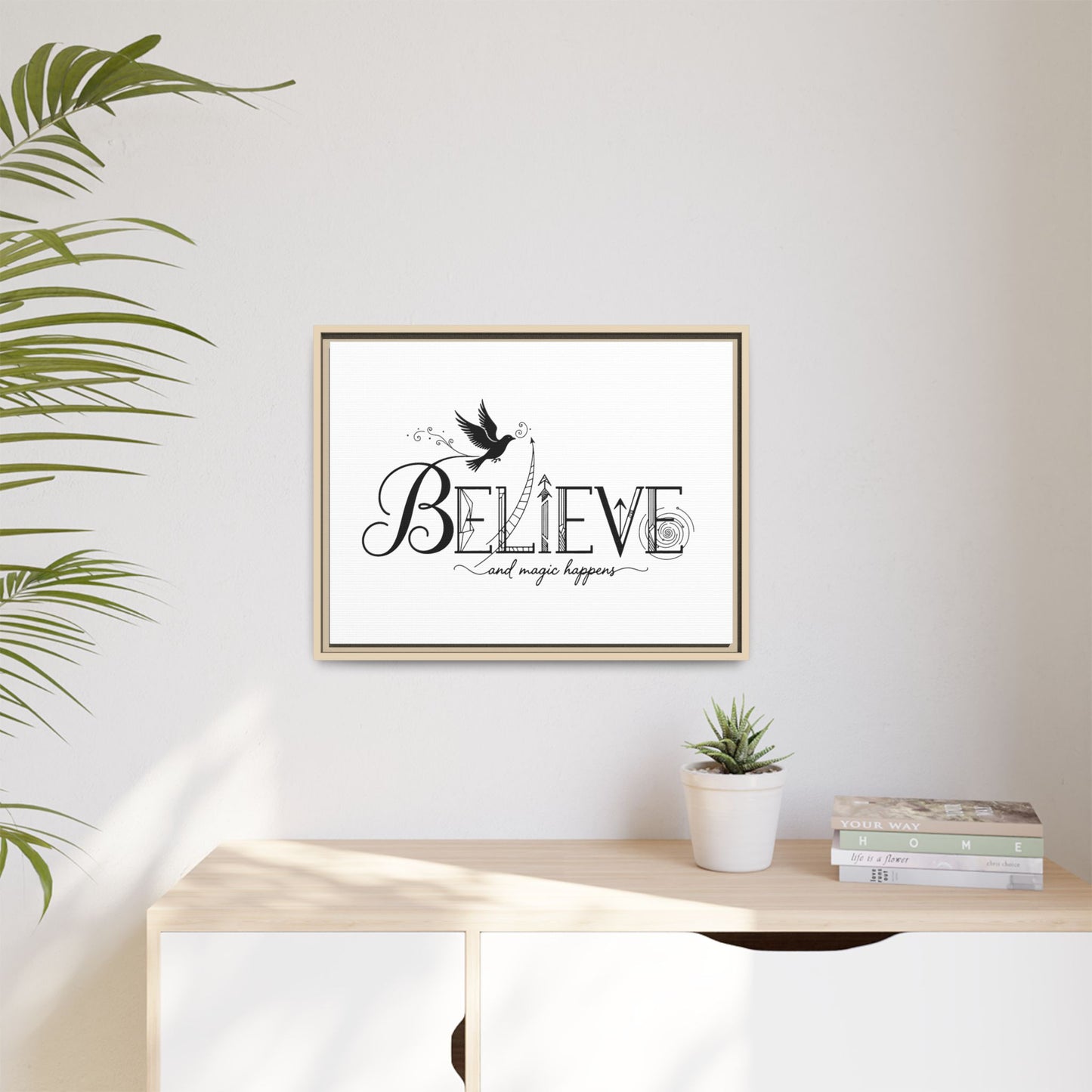 Believe and Magic Happens - Framed Canvas
