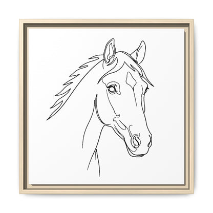 Horse Portrait Sketch - Framed Canvas