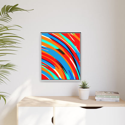 Abstract Rainbow Swirl Arc - Framed Canvas