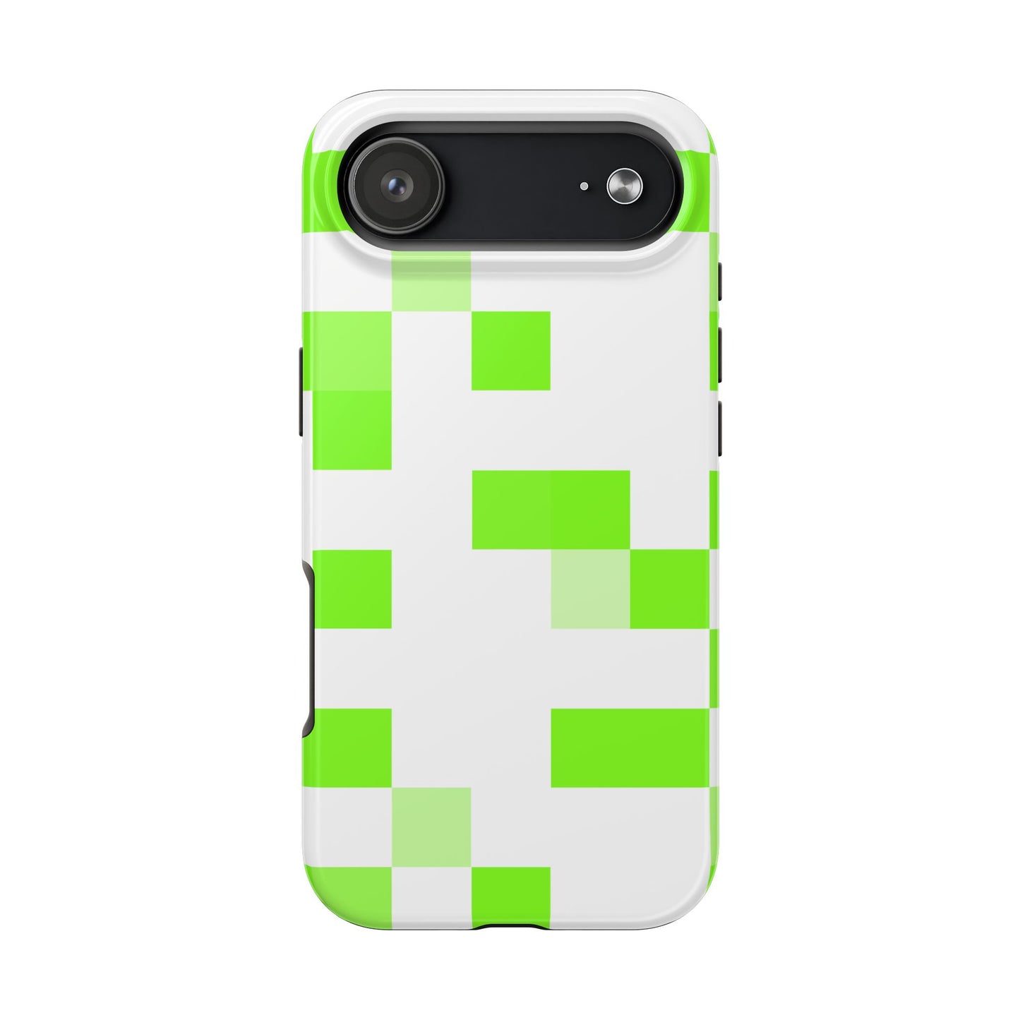 Lime Green Pixel Grid - Phone Case
