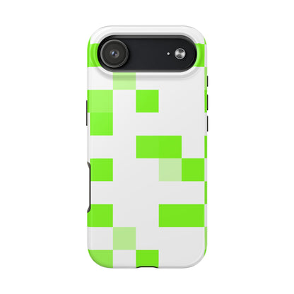 Lime Green Pixel Grid - Phone Case
