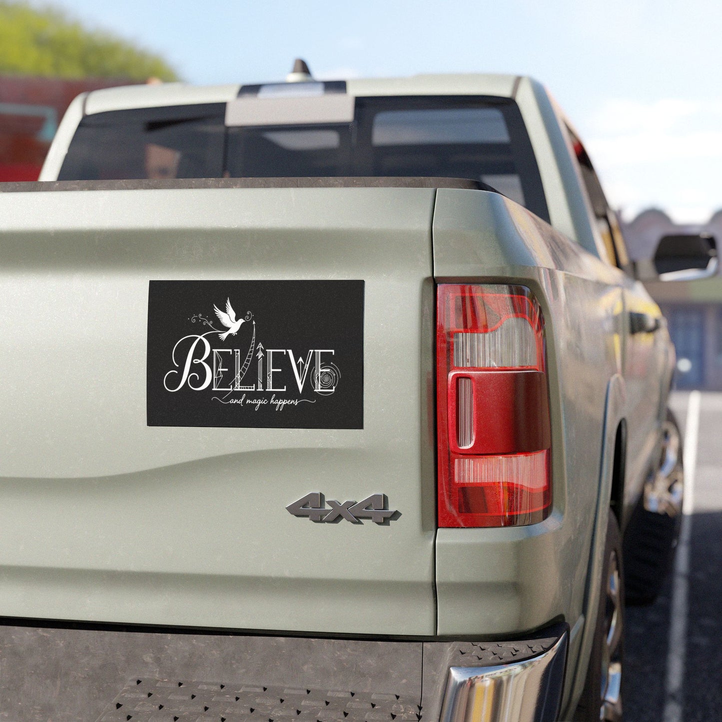 Believe and Magic Happens - Car Magnet