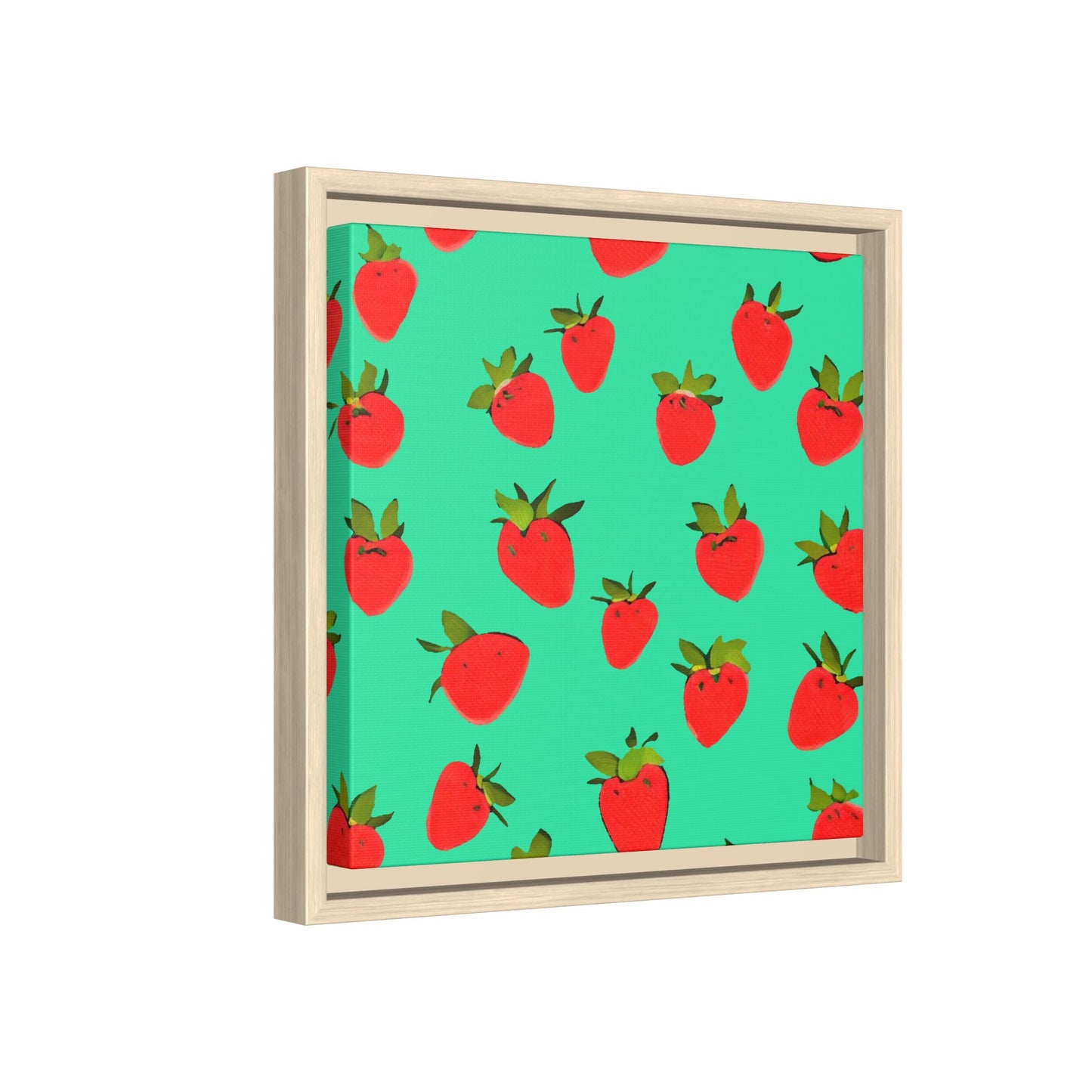 Strawberry Pattern - Framed Canvas