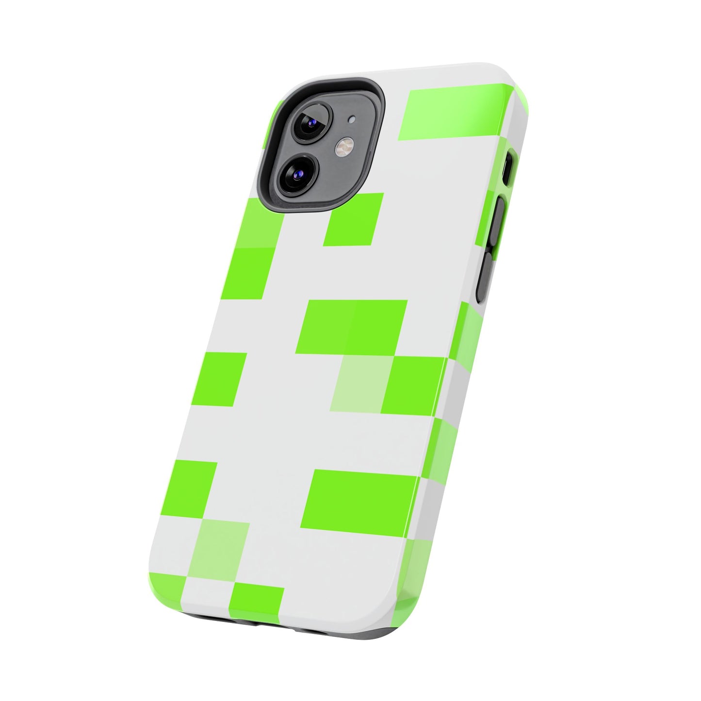 Lime Green Pixel Grid - Phone Case
